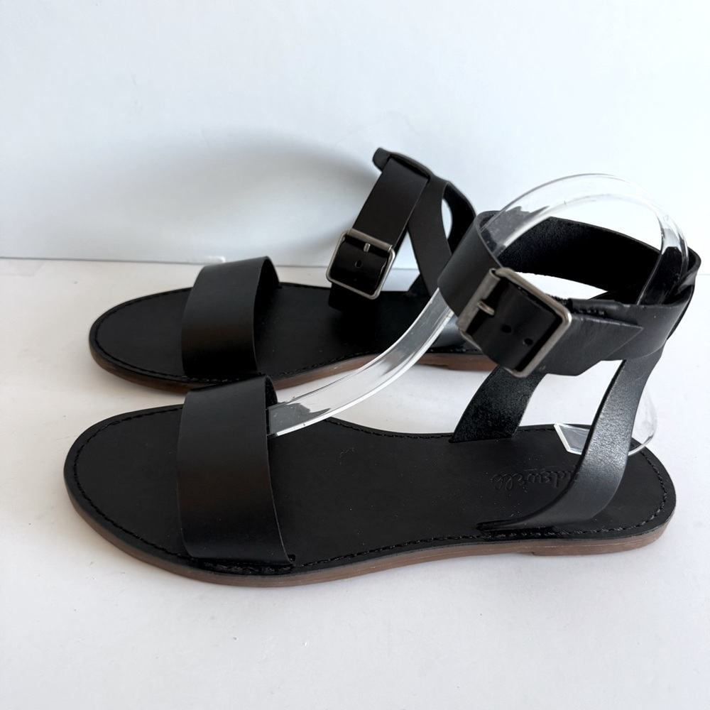 Madewell The Boardwalk Leather Ankle Strap Flat Sandals Casual Boho Size 8.5